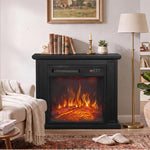 26 inch Electric Fireplace with Mantel, 1400W Freestanding Fireplace TV Stand with Adjustable Flame, Timer, Remote, Black