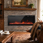 Camino elettrico slim 127 cm 3 in 1 con fiamme LED personalizzabili - immagine 3