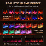 Camino elettrico slim 127 cm 3 in 1 con fiamme LED personalizzabili - immagine 7