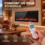 Camino elettrico slim 127 cm 3 in 1 con fiamme LED personalizzabili - immagine 9