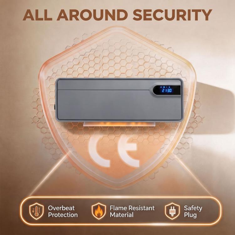 Termoventilatore ceramico da parete Wi-Fi 2000 W grigio - immagine 11