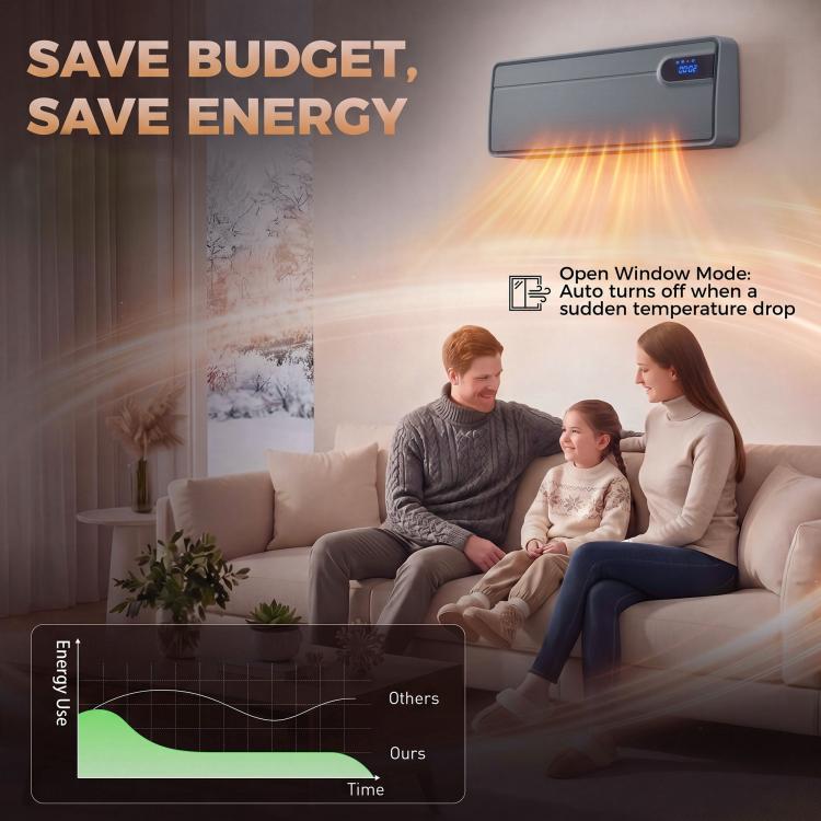 Termoventilatore ceramico da parete Wi-Fi 2000 W grigio - immagine 10