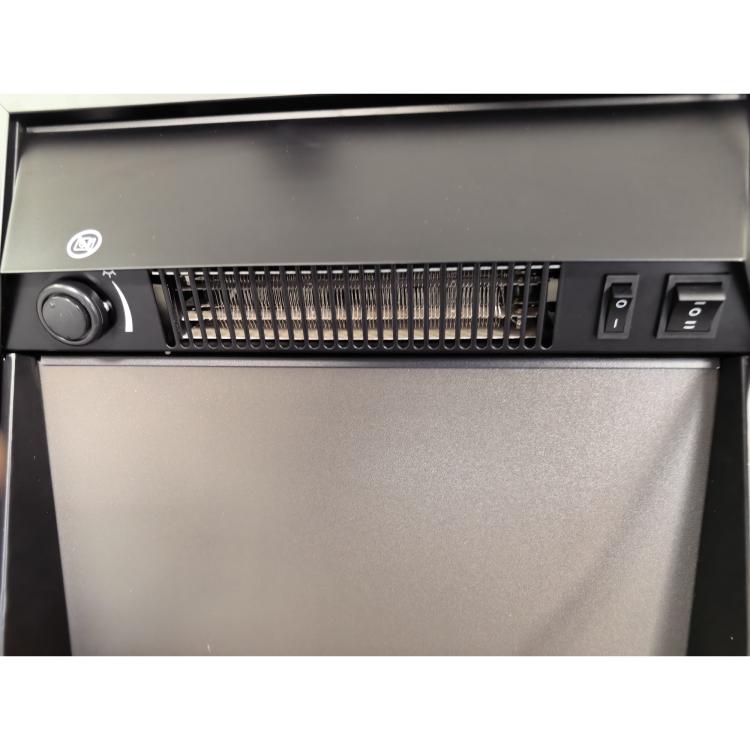 Electric Fireplace Stove Freestanding/Inset, 2000W, Electric Fire with LED Flame, Pebbles, Adjustable Thermostat, Black