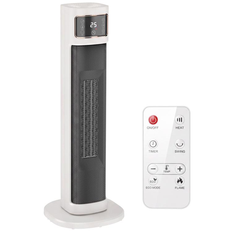 Portable Space Heater, 2000W Ceramic Heater with 4 Modes (Eco Mode), Adjustable Thermostat, Remote, Low Energy