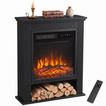 Electric Fireplace Suite with Shelf, 25" 1800W Electric Fire and Surround with LED Flame, 5 Brightness, Remote, Black