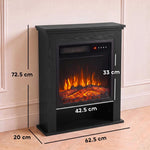 Electric Fireplace Suite with Shelf, 25" 1800W Electric Fire and Surround with LED Flame, 5 Brightness, Remote, Black