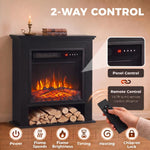 Electric Fireplace Suite with Shelf, 25" 1800W Electric Fire and Surround with LED Flame, 5 Brightness, Remote, Black