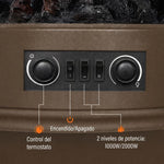 Caminetto elettrico marrone 1000/2000 W con fiamma a 3 lati - immagine 7