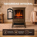 Caminetto elettrico marrone 1000/2000 W con fiamma a 3 lati - immagine 9