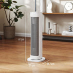 2000W Ceramic Electric Heater with 3 Heat Settings, Timer - White