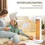 2000W Ceramic Electric Heater with 3 Heat Settings, Timer - White