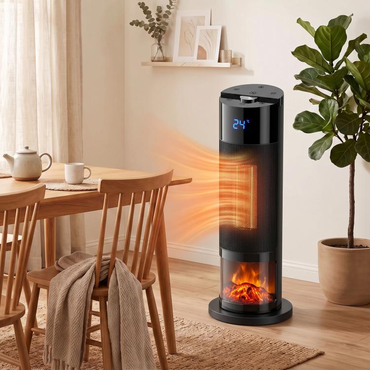 Termoventilatore a torre ceramico 2000 W con fiamma 3D - immagine 7