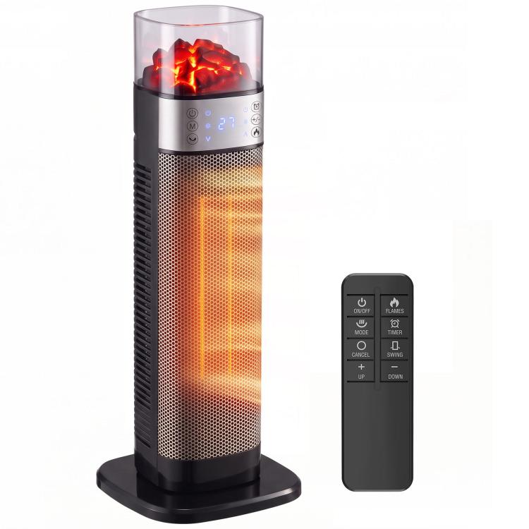 Stufa ceramica 2000 W con Wi-Fi, termostato ed effetto fiamma 3D