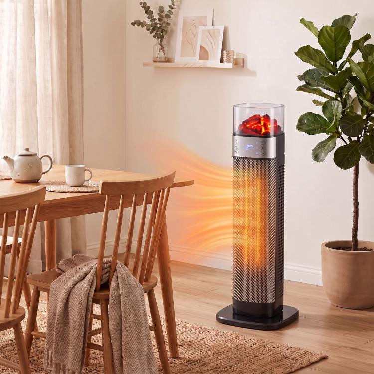 Stufa ceramica 2000 W con Wi-Fi, termostato ed effetto fiamma 3D - immagine 7