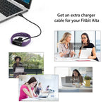 Cavo caricatore USB per Fitbit Alta con pulsante di ripristino