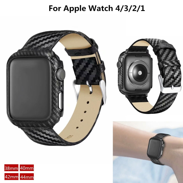 Cinturino in pelle fibra di carbonio per Apple Watch 42mm