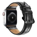 Cinturino in pelle con fibbia nera per Apple Watch