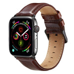Cinturino in pelle con fibbia nera per Apple Watch