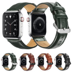 Cinturino in pelle con fibbia nera per Apple Watch
