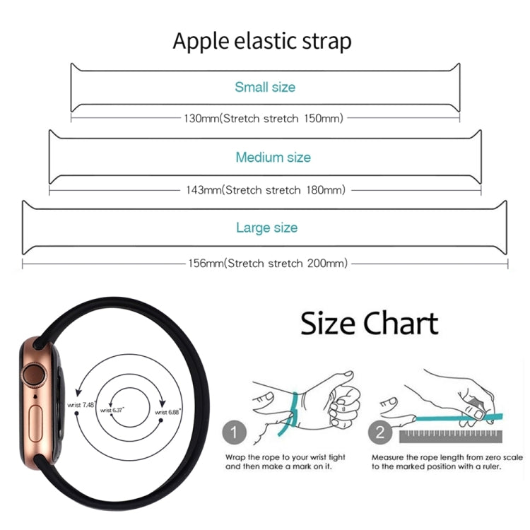 Cinturino elastico in silicone per Apple Watch, misura S 130 mm