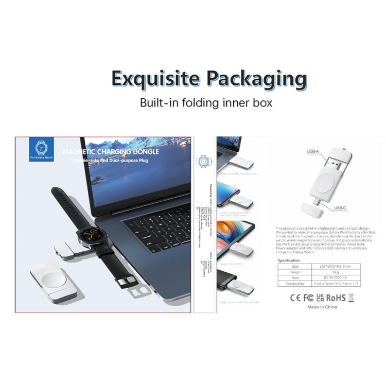 Caricatore rapido wireless magnetico USB tipo C per Samsung Watch