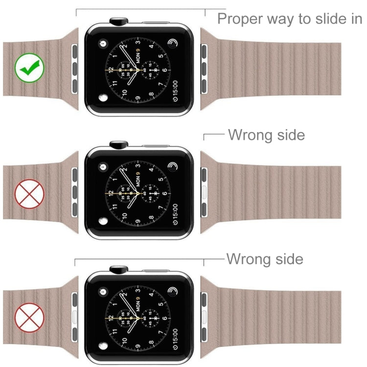Cinturino in pelle PU con chiusura magnetica per Apple Watch 42mm