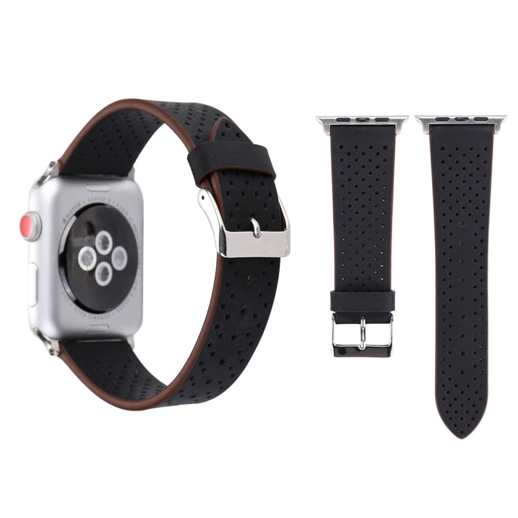 Cinturino in vera pelle con motivo a fori per Apple Watch 42mm