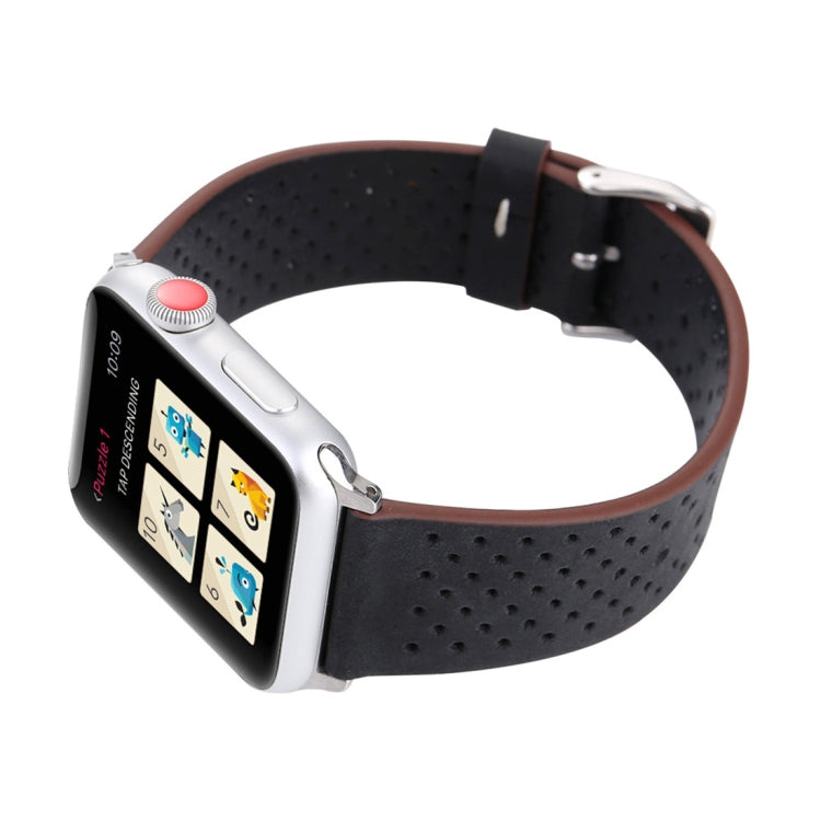 Cinturino in vera pelle con motivo a fori per Apple Watch 42mm