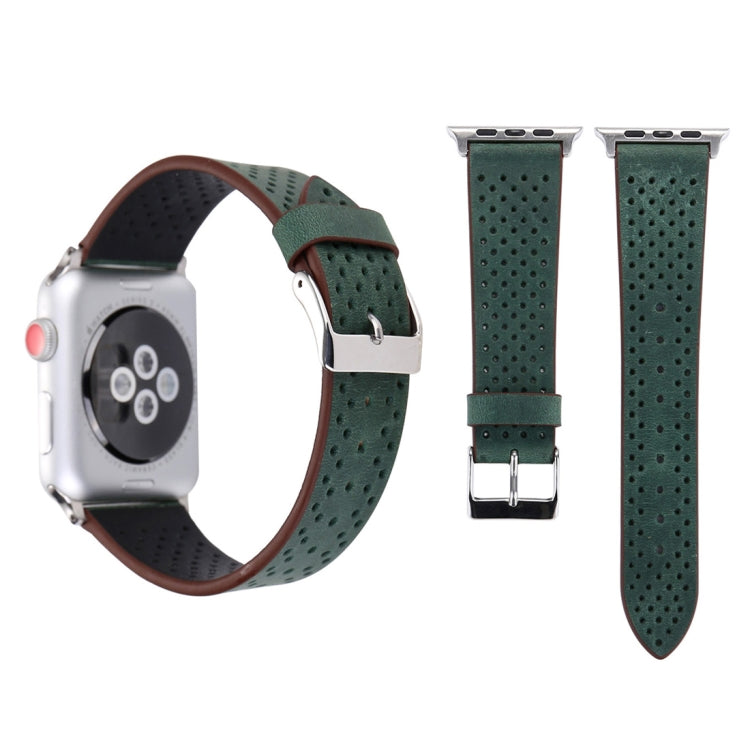 Cinturino in vera pelle con motivo a fori per Apple Watch 42mm