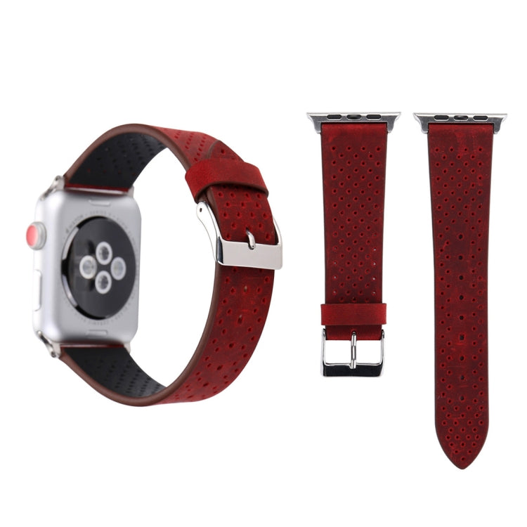 Cinturino in vera pelle con motivo a fori per Apple Watch 42mm