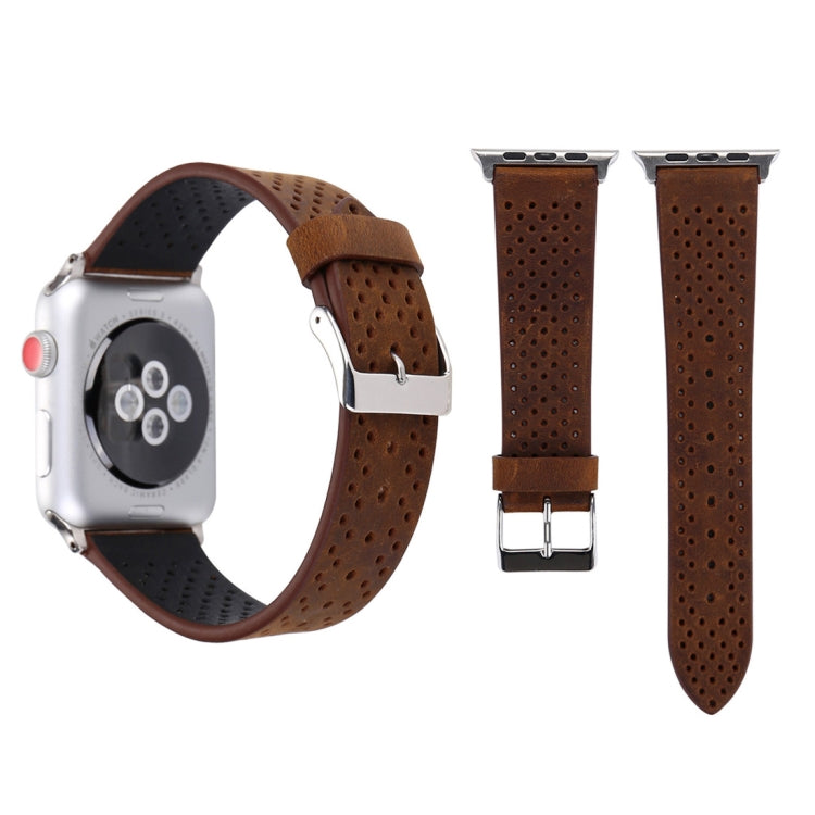 Cinturino in vera pelle con motivo a fori per Apple Watch 42mm
