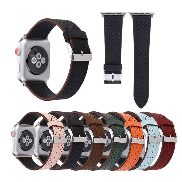 Cinturino in vera pelle con motivo a fori per Apple Watch 42mm