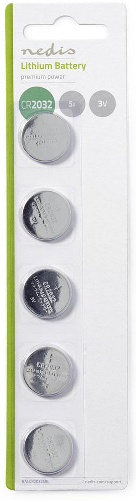 Batteria a bottone al litio CR2032 3V blister da 5