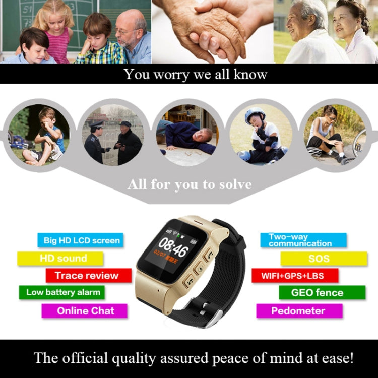 D99+ Smartwatch GPS con schermo LCD HD 1,22" per anziani