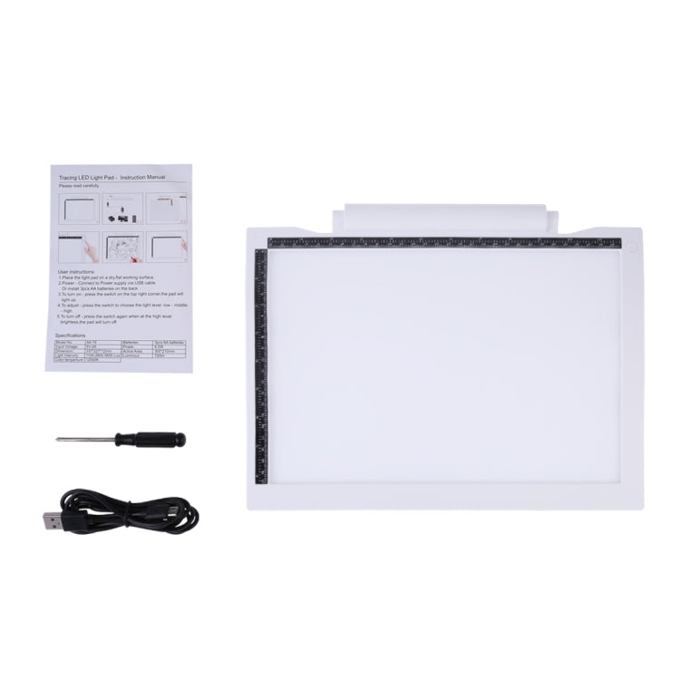 Blocco note LED A4 dimmerabile con cavo USB 6,5W