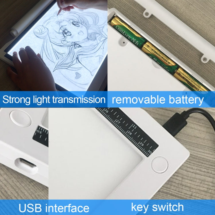 Blocco note LED A4 dimmerabile con cavo USB 6,5W