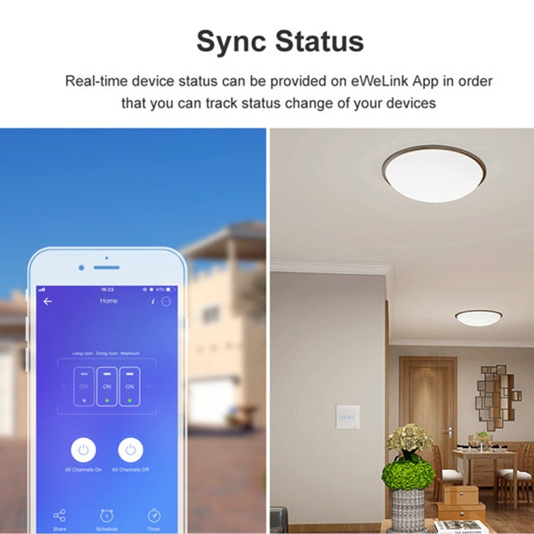 Sonoff T2 Touch Interruttore da Parete in Vetro 86mm