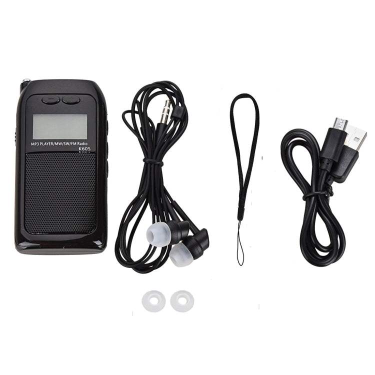 Radio portatile K-605 FM AM SW con supporto scheda TF