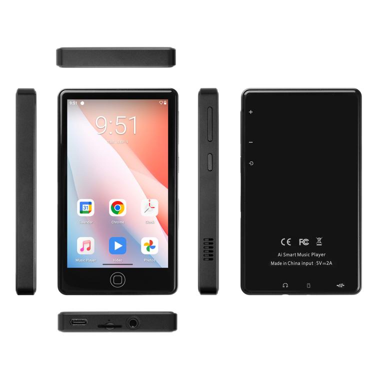 UNIWA MP004 Mini Tablet PC con schermo IPS da 4 pollici, Android 14, intelligenza artificiale, lettore musicale intelligente, 3 GB di RAM e 32 GB di memoria interna., 3GB+32GB