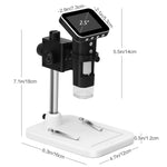 Microscopio digitale USB 500X con schermo 2,5" e 8 LED