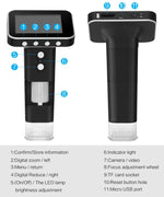 Microscopio digitale USB 500X con schermo 2,5" e 8 LED