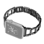 Cinturino per orologio in acciaio inossidabile con diamanti colorati per Apple Watch Serie 7 41 mm / 6 e SE e 5 e 4 40 mm / 3 e 2 e 1 38 mm
