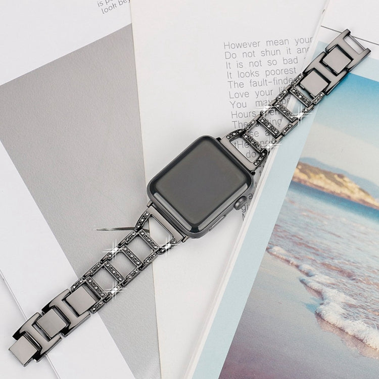 Cinturino per orologio in acciaio inossidabile con diamanti colorati per Apple Watch Serie 7 41 mm / 6 e SE e 5 e 4 40 mm / 3 e 2 e 1 38 mm