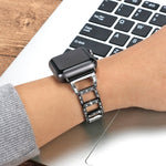 Cinturino per orologio in acciaio inossidabile con diamanti colorati per Apple Watch Serie 7 41 mm / 6 e SE e 5 e 4 40 mm / 3 e 2 e 1 38 mm