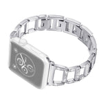 Cinturino per orologio in acciaio inossidabile con diamanti colorati per Apple Watch Serie 7 41 mm / 6 e SE e 5 e 4 40 mm / 3 e 2 e 1 38 mm