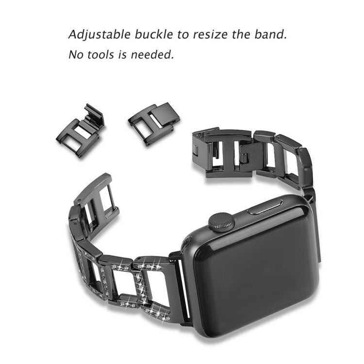 Cinturino per orologio in acciaio inossidabile con diamanti colorati per Apple Watch Serie 7 45 mm / 6 e SE e 5 e 4 44 mm / 3 e 2 e 1 42 mm