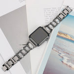 Cinturino per orologio in acciaio inossidabile con diamanti colorati per Apple Watch Serie 7 45 mm / 6 e SE e 5 e 4 44 mm / 3 e 2 e 1 42 mm