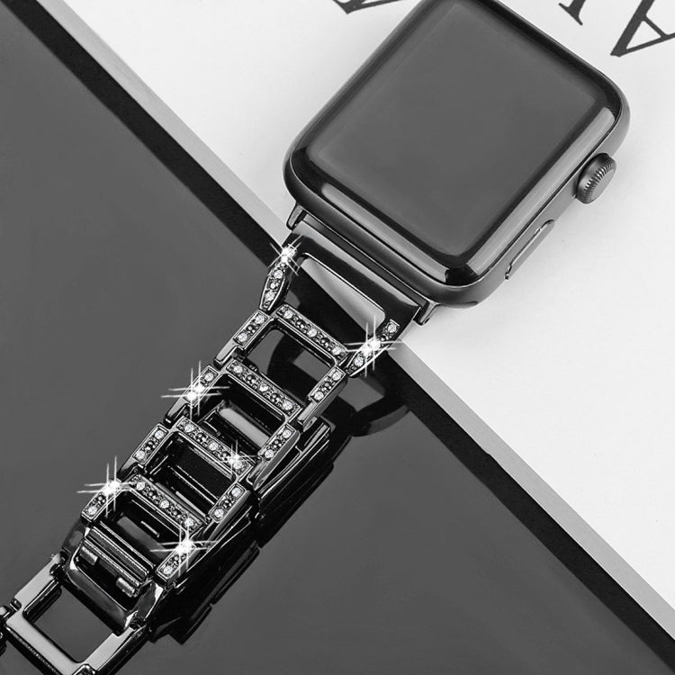 Cinturino per orologio in acciaio inossidabile con diamanti colorati per Apple Watch Serie 7 45 mm / 6 e SE e 5 e 4 44 mm / 3 e 2 e 1 42 mm