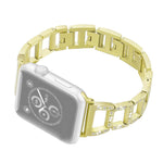Cinturino per orologio in acciaio inossidabile con diamanti colorati per Apple Watch Serie 7 45 mm / 6 e SE e 5 e 4 44 mm / 3 e 2 e 1 42 mm
