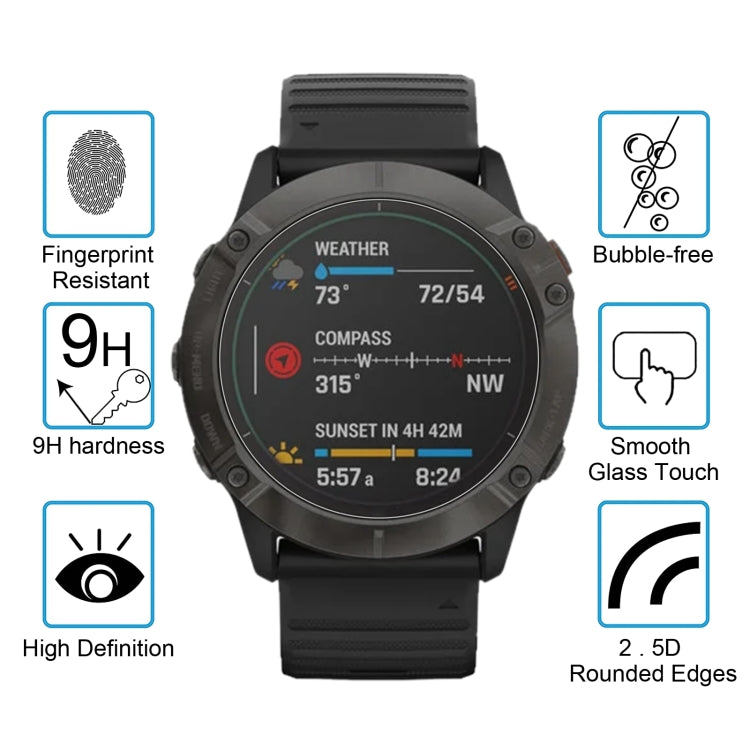Pellicola vetro temperato per Garmin Fenix 6X 0.26mm 9H